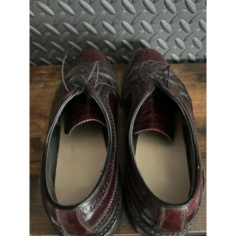 Vtg Florsheim Imperial Kenmoor Burgundy Longwing Brogue Dress Shoes Mens 10.5